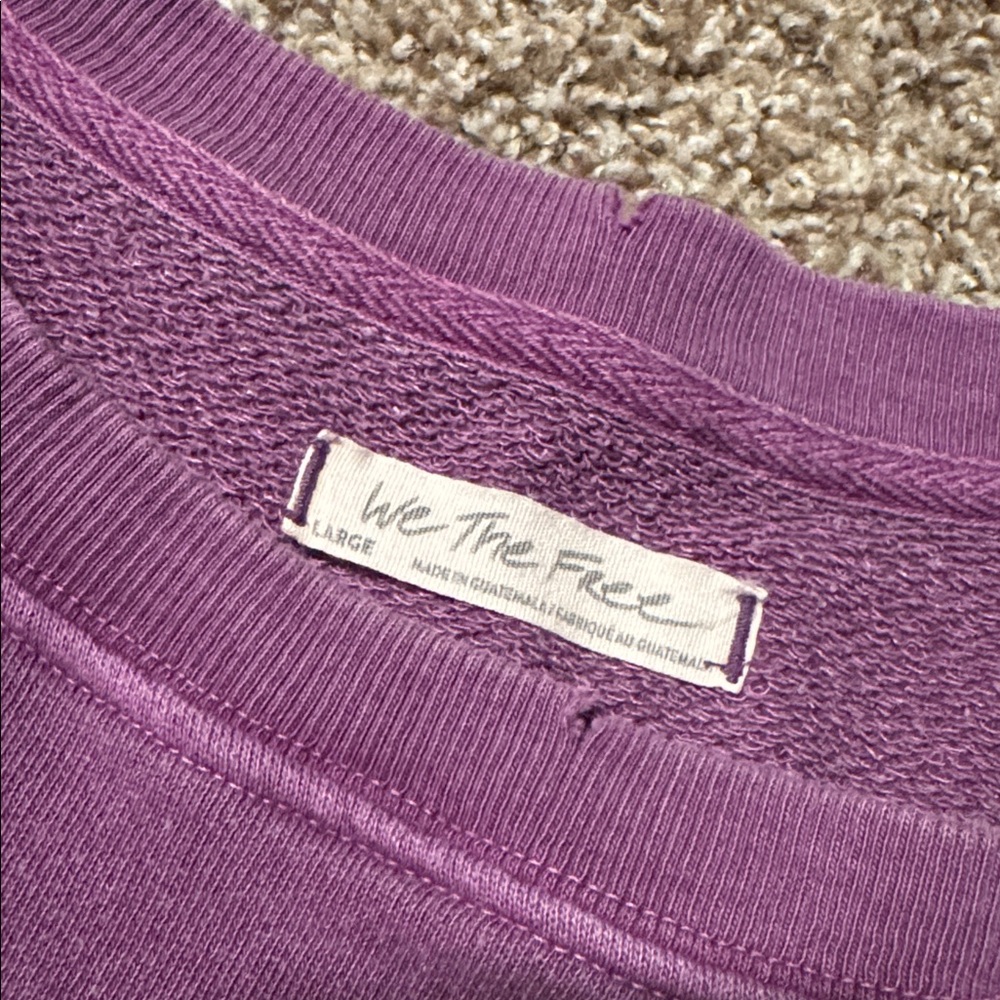 Free People / We The Free oversized purple Camden sweatshirt (L) - EUC! - Picture 7 of 8